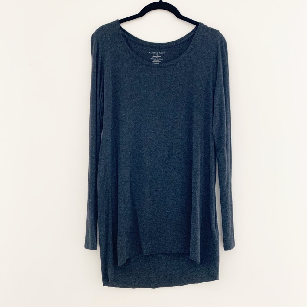 Neiman Marcus Majestic Paris Gray Crew Shirt Small